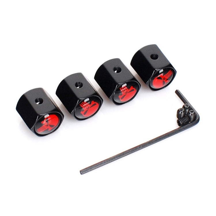 4pcs/set Skull Anti-theft Valve Personalised Conversion Cap(Red) - Tire Valve Caps by PMC TechLife | Online Shopping South Africa | PMC TechLife | Buy Now Pay Later Mobicred