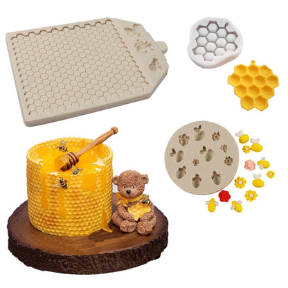 Honeycomb Block Textured Silicone Mold Bee Fondant Chocolate Cake Mold, Speci: Mk-2373 Light Gray - Food Molds by PMC Jewellery | Online Shopping South Africa | PMC Jewellery