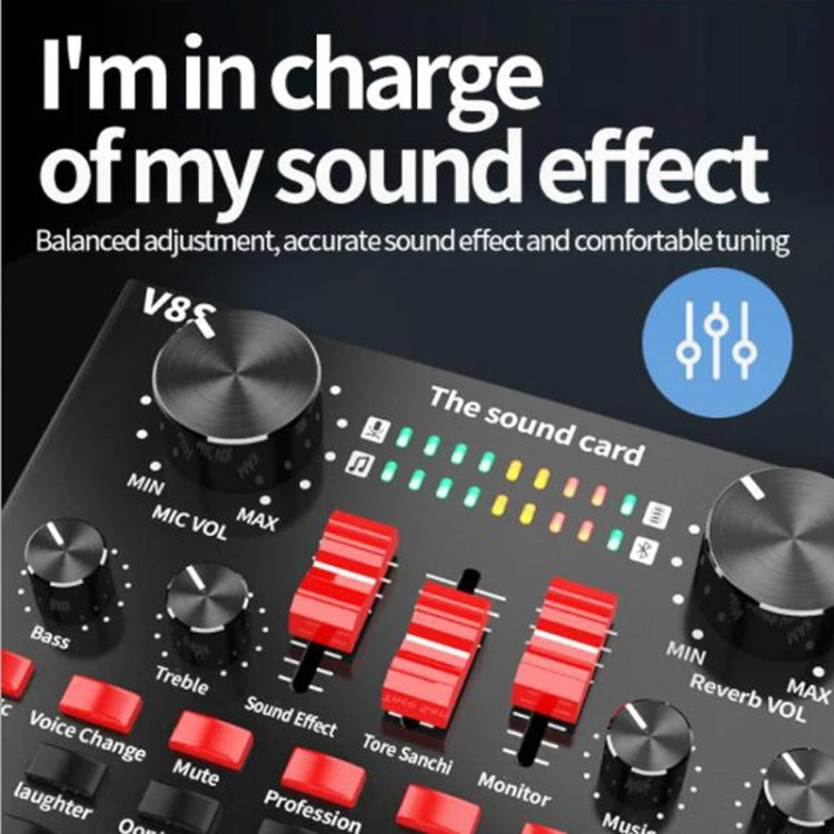 BM800+V8S Sound Card Set  Audio Condenser Mic Studio Singing Microphone - Microphone Audio Cable & Connector by PMC TechLife | Online Shopping South Africa | PMC TechLife | Buy Now Pay Later Mobicred