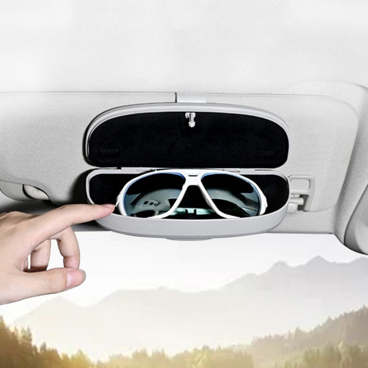 MCPP Car Multifunctional Glasses Case Car Visor Card Storage Sunglasses Holder(Beige White) - Sunglasses & Glasses Clips by MCPP | Online Shopping South Africa | PMC Jewellery | Buy Now Pay Later Mobicred