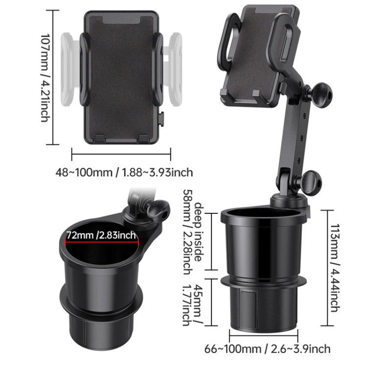 2 in 1 Car Mobile Phone Holder Multifunctional Water Cup Beverage Holder(SD-1055) - Car Drink Holders by PMC TechLife | Online Shopping South Africa | PMC TechLife | Buy Now Pay Later Mobicred