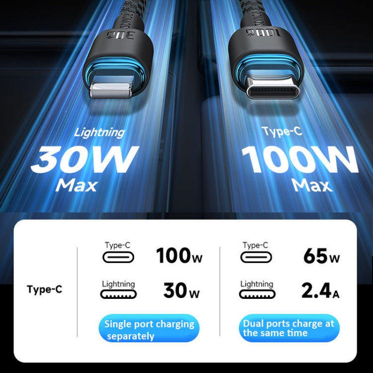 ROMOSS PD100W USB-C / Type-C To 8 Pin & Type-C Fast Charging Cable Transmission Line 1.5m - 2 in 1 Cable by ROMOSS | Online Shopping South Africa | PMC Jewellery | Buy Now Pay Later Mobicred