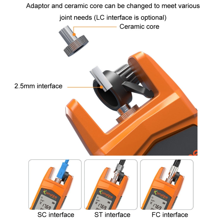 Komshine High Precision Optical Power Meter Mini Fiber Optic Light Attenuation Tester With LED, Specification: C-G/-50DBM to +26DBM - Fiber Optic Test Pen by Komshine | Online Shopping South Africa | PMC Jewellery | Buy Now Pay Later Mobicred