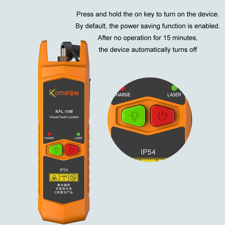 Komshine Mini Red Light Fiber Optic Test Pen, Model: KFL-11M-20 - Fiber Optic Test Pen by Komshine | Online Shopping South Africa | PMC Jewellery | Buy Now Pay Later Mobicred