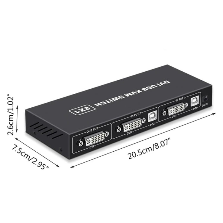 4K DVI USB KVM Switch DVI 2 In 1 Out Adapter Two Computer Shared Switcher Hub(Black) - Switch by PMC Jewellery | Online Shopping South Africa | PMC Jewellery | Buy Now Pay Later Mobicred