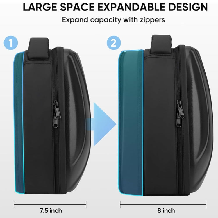 For Meta Quest 3 Hard Suitcase Expandable Capacity Shoulder Backpack - VR Accessories by PMC TechLife | Online Shopping South Africa | PMC TechLife