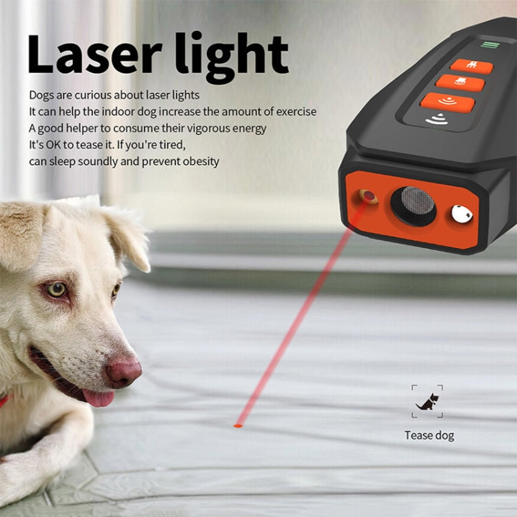 LED Flashing Light Handheld Ultrasonic Bark Arrester Frequency Conversion Dog Training Device(Black+Orange) - Training Aids by PMC Jewellery | Online Shopping South Africa | PMC Jewellery | Buy Now Pay Later Mobicred