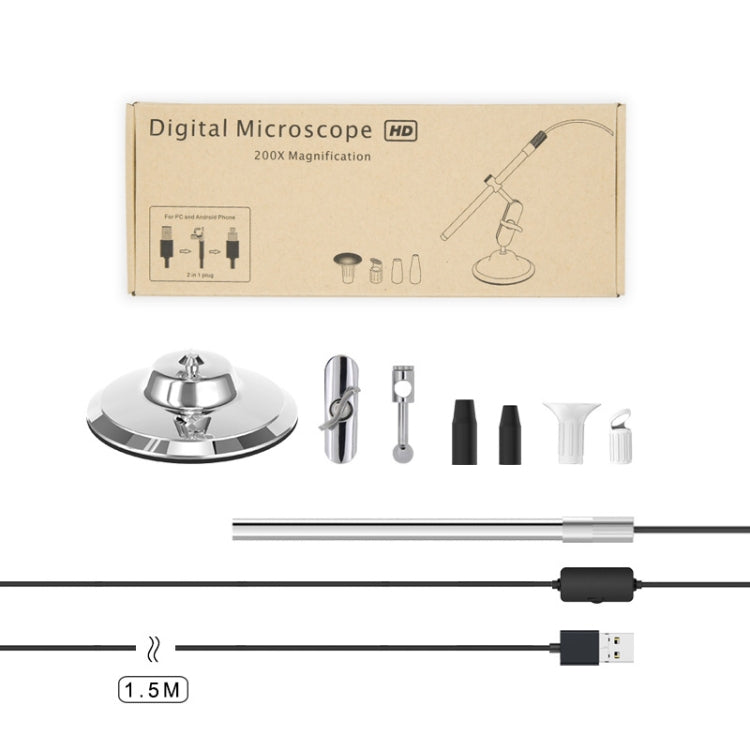 Teslong MS100 200X Magnification Adjustable Focus USB Microscope Phone And Computer HD Electronic Microscope - Digital Microscope by Teslong | Online Shopping South Africa | PMC Jewellery | Buy Now Pay Later Mobicred