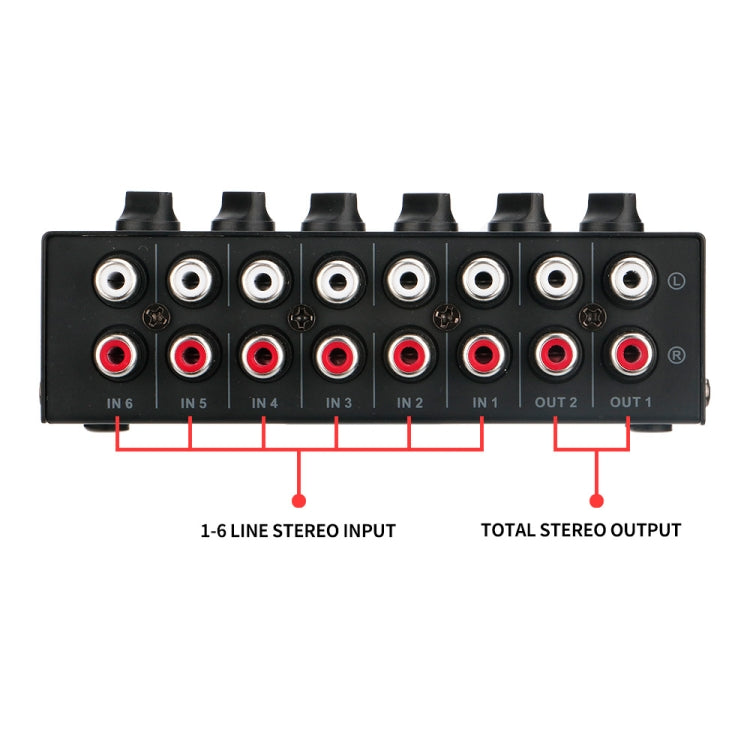 Audio Stereo Hub 6-Channel Passive Mixer Controller(CX600) - Live Sound Effects Processors by PMC TechLife | Online Shopping South Africa | PMC TechLife | Buy Now Pay Later Mobicred