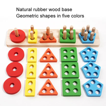 Children Geometric Shapes Color Matching Building Blocks Columns Toys(21 In 1 Macaron) - Building Blocks by PMC Jewellery | Online Shopping South Africa | PMC Jewellery