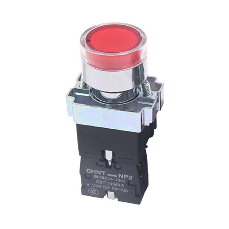 CHINT NP2-BW3465/24V 1 NO+1 NC Pushbutton Switches With LED Light Silver Alloy Contact Push Button - Car Switches by CHINT | Online Shopping South Africa | PMC Jewellery | Buy Now Pay Later Mobicred