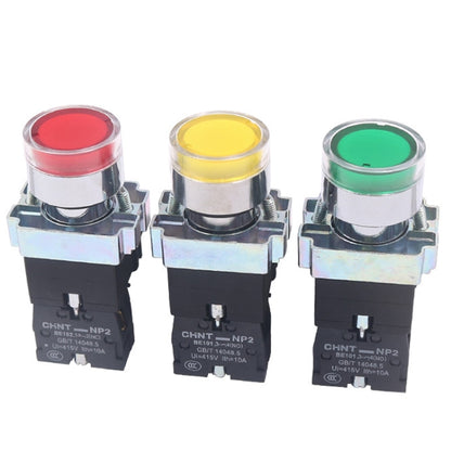 CHINT NP2-BW3463/24V 2 NO Pushbutton Switches With LED Light Silver Alloy Contact Push Button - Car Switches by CHINT | Online Shopping South Africa | PMC Jewellery | Buy Now Pay Later Mobicred