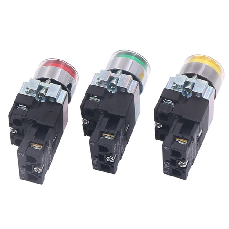 CHINT NP2-BW3365/24V 1 NO+1 NC Pushbutton Switches With LED Light Silver Alloy Contact Push Button - Car Switches by CHINT | Online Shopping South Africa | PMC Jewellery | Buy Now Pay Later Mobicred