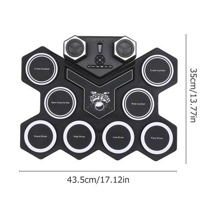 G6008 Desktop Drums With Sound Lithium Portable Drum Set Bluetooth Kids Practice Drum(Black) - Percussion Instruments Accessories by PMC Jewellery | Online Shopping South Africa | PMC Jewellery | Buy Now Pay Later Mobicred