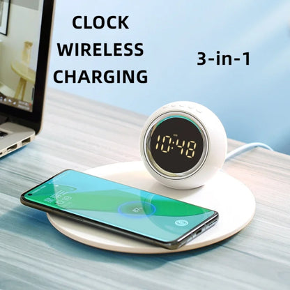 K22T 15W Multifunctional Rotatable Clock Night Light Wireless Fast Charger, Color: Wheat-color - Wireless Charger by PMC Jewellery | Online Shopping South Africa | PMC Jewellery | Buy Now Pay Later Mobicred