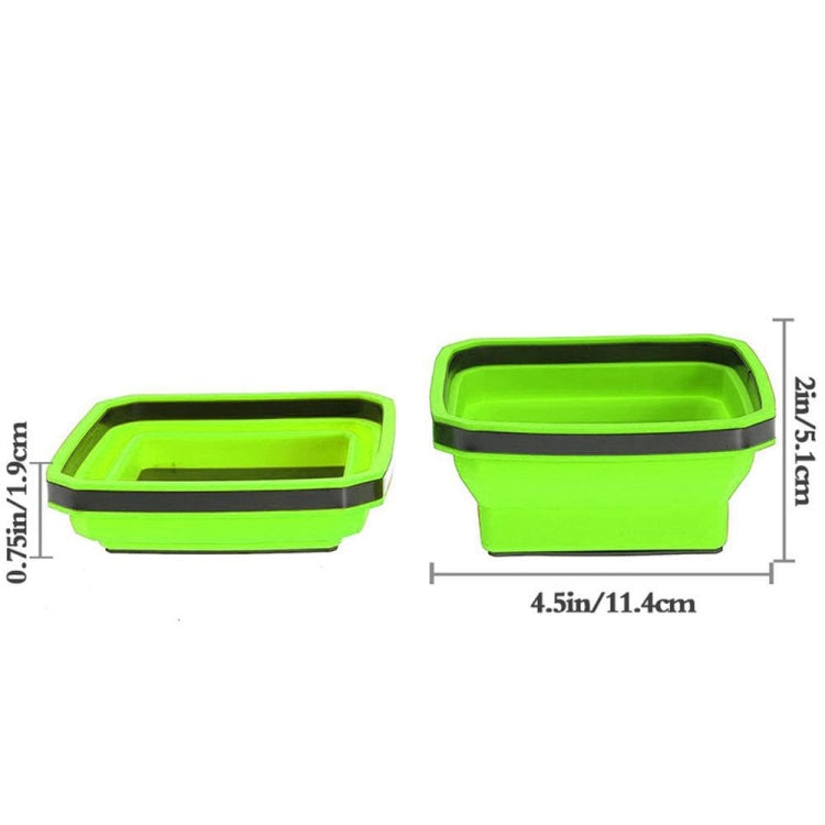 Square Silicone Foldable Magnetic Parts Tray For Small Parts And Tools(Green) - Storage Bags & Boxes by PMC TechLife | Online Shopping South Africa | PMC TechLife | Buy Now Pay Later Mobicred