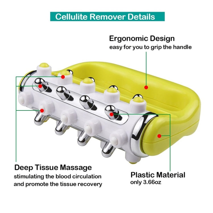 Handheld Curved Five-row Iron Column Roller Soothing Massager(Green) - free shipping - PMC TechLife - Order now!