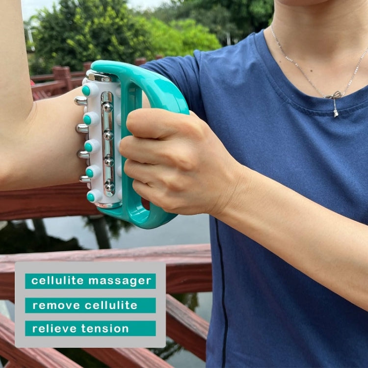 Handheld Curved Five-row Iron Column Roller Soothing Massager(Green) - free shipping - PMC TechLife - Order now!