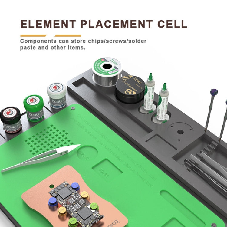 BAKU BA-692  2 In 1 Microscope Maintenance Insulation Pad Aluminum Alloy Silicone Work Mat(Black+Green) - Working Mat by BAKU | Online Shopping South Africa | PMC Jewellery