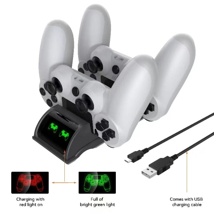 For PS4 Slim / Pro Gamepad Docking Charger Controller Dual Charger With Display Lights(Black) - Charger & Power by PMc TechLife | Online Shopping South Africa | PMc TechLife | Buy Now Pay Later Mobicred