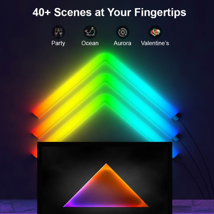 4pcs+3 Corners WiFi 12V RGBIC Splicing Wall Light Intelligent Remote Control Indoor Decorative Ambient Lights(US Plug) - Novelty Lighting by PMC TechLife | Online Shopping South Africa | PMC TechLife | Buy Now Pay Later Mobicred