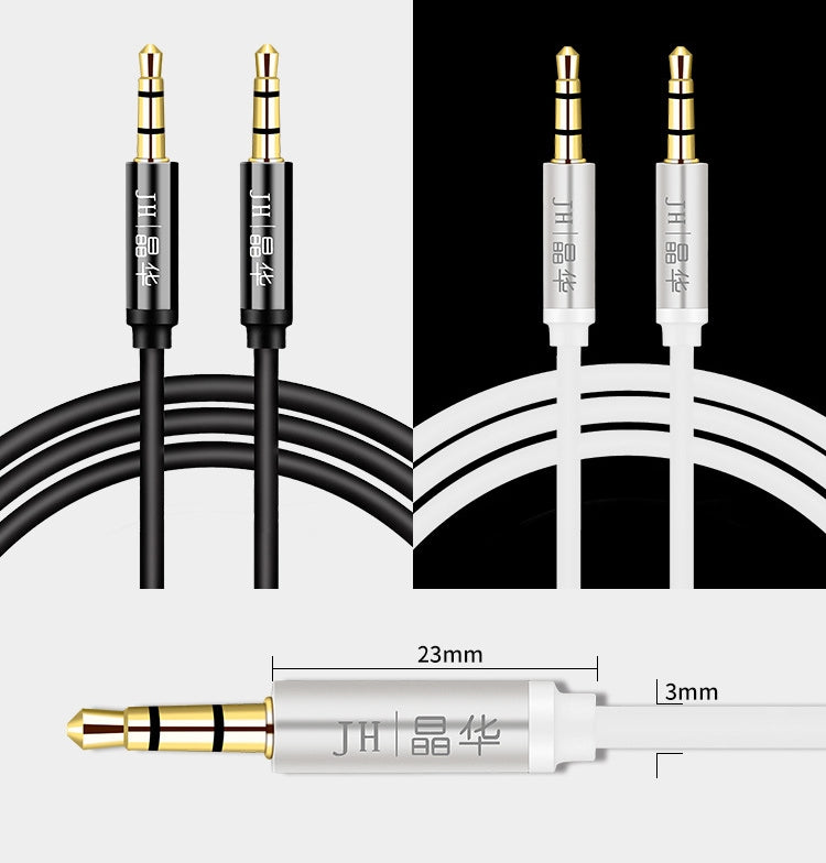 JINGHUA Audio Cable 3.5mm Male To Male AUX Audio Adapter Cable, Size: 2m(3 Knots White) - Video & Audio Cable by JINGHUA | Online Shopping South Africa | PMC Jewellery | Buy Now Pay Later Mobicred