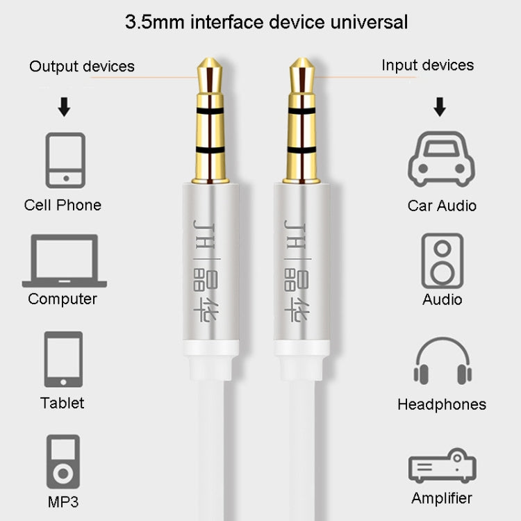 JINGHUA Audio Cable 3.5mm Male To Male AUX Audio Adapter Cable, Size: 1.2m(3 Knots White) - Video & Audio Cable by JINGHUA | Online Shopping South Africa | PMC Jewellery | Buy Now Pay Later Mobicred