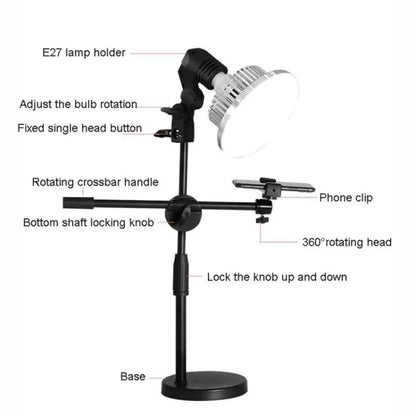 90W 155mm  Mushroom Fill Light + Desktop Overhead Photography Stand Kit for Photo/Video - Selfie Light by PMC Jewellery | Online Shopping South Africa | PMC Jewellery | Buy Now Pay Later Mobicred