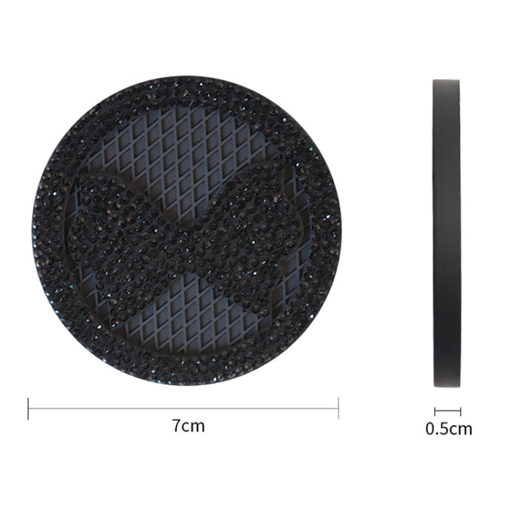 Car Multifunctional Anti-slip Coaster with Diamond Bow Crystal(Black) - Car Drink Holders by PMC TechLife | Online Shopping South Africa | PMC TechLife | Buy Now Pay Later Mobicred