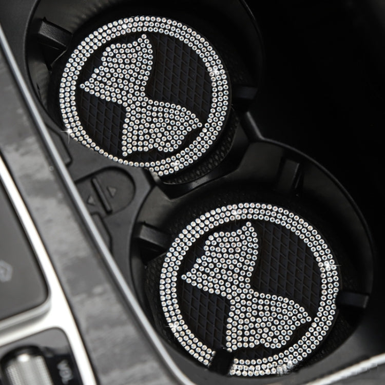 Car Multifunctional Anti-slip Coaster with Diamond Bow Crystal(Black) - Car Drink Holders by PMC TechLife | Online Shopping South Africa | PMC TechLife | Buy Now Pay Later Mobicred