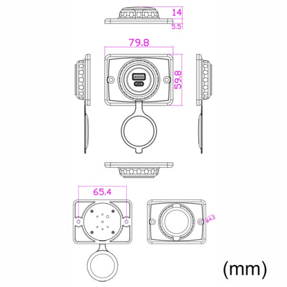 Car Ship Modified Waterproof USB Socket Charger, Model: UCC-350 QC+PD Fast Charge 30W - DIY Modified Charger by PMC Jewellery | Online Shopping South Africa | PMC Jewellery