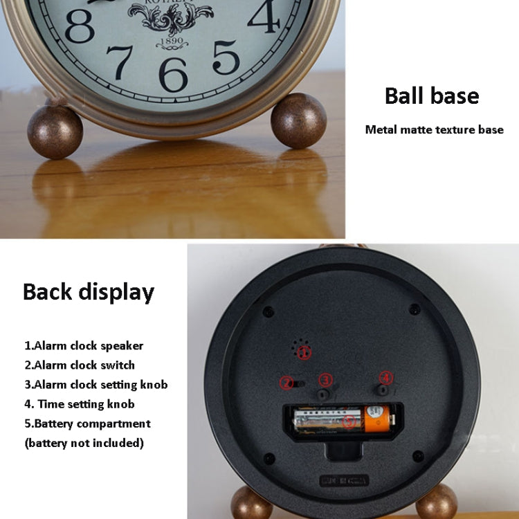 Retro Iron Alarm Clock Simple Desktop Quartz Clock, Style: Light Blue - Novelty Clock by PMc TechLife | Online Shopping South Africa | PMc TechLife | Buy Now Pay Later Mobicred