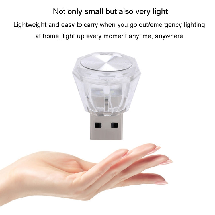 Car Diamond Model USB Ambient Light Charge-Free Plug And Play LED Decorative Lights(Colorful) - Atmosphere lights by PMC TechLife | Online Shopping South Africa | PMC TechLife | Buy Now Pay Later Mobicred