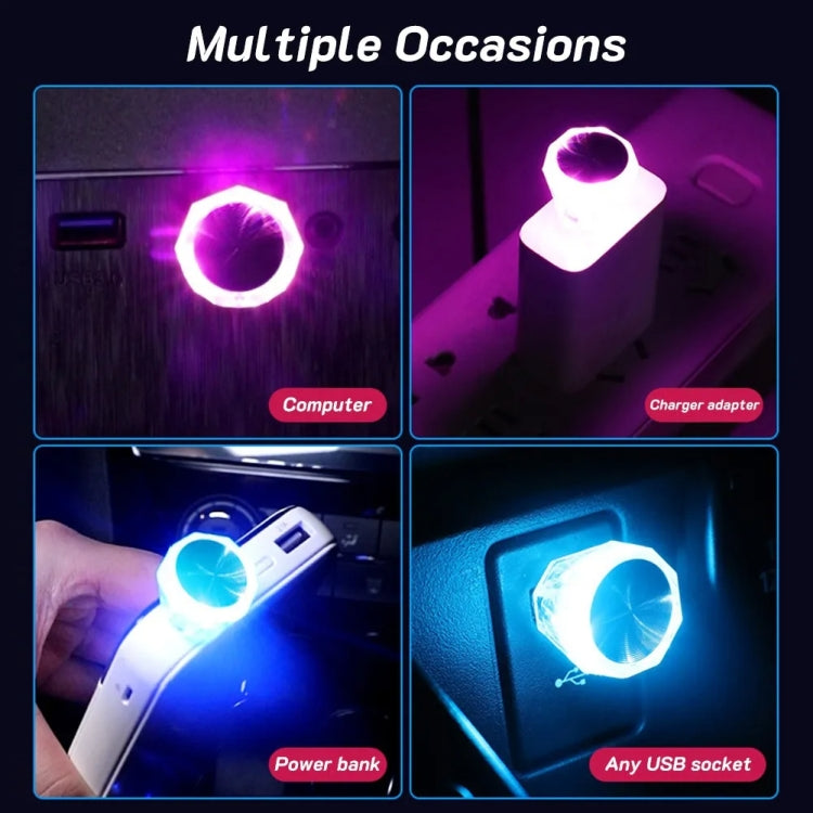 Car Diamond Model USB Ambient Light Charge-Free Plug And Play LED Decorative Lights(Colorful) - Atmosphere lights by PMC TechLife | Online Shopping South Africa | PMC TechLife | Buy Now Pay Later Mobicred