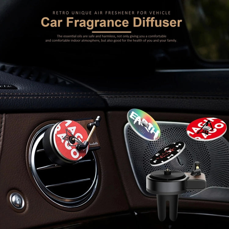 Gramophone+3pcs Refill Aroma Car Aroma Diffuser Air Vent Rotating Retro Gramophone Fragrance Diffuser Ornament - Air Freshener by PMC Jewellery | Online Shopping South Africa | PMC Jewellery | Buy Now Pay Later Mobicred