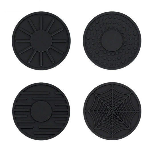 4pcs/set 6.8x0.3cm Car Anti-slip Silicone Water Coaster Storage Interior, Color: Black - Car Drink Holders by PMC Jewellery | Online Shopping South Africa | PMC Jewellery | Buy Now Pay Later Mobicred