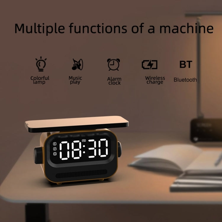 15W 3-In-1 Ambient Light Digital Display Clock Bluetooth Speaker Magnetic Wireless Charger(White) - Desktop Speaker by PMC Jewellery | Online Shopping South Africa | PMC Jewellery | Buy Now Pay Later Mobicred