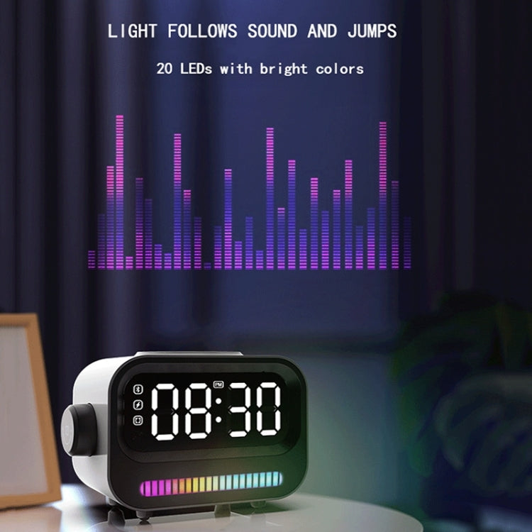 15W 3-In-1 Ambient Light Digital Display Clock Bluetooth Speaker Magnetic Wireless Charger(White) - Desktop Speaker by PMC Jewellery | Online Shopping South Africa | PMC Jewellery | Buy Now Pay Later Mobicred