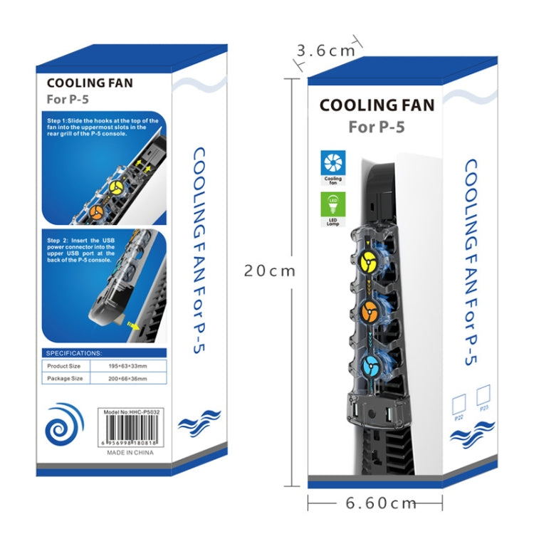 HHC-P5032 For PS5 Host Cooling Fan Hollow Cooling Heat Sink Multi-Color LED Light Three-Speed Cooling Fan Accessories - Others by PMC Jewellery | Online Shopping South Africa | PMC Jewellery | Buy Now Pay Later Mobicred