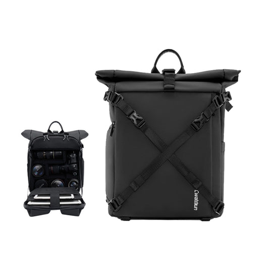 Cwatcun D113 Shoulder Leisure Camera Bag Waterproof High Capacity Outdoor Travel Photography Bag, Color: Small Black - Backpack by Cwatcun | Online Shopping South Africa | PMC Jewellery | Buy Now Pay Later Mobicred