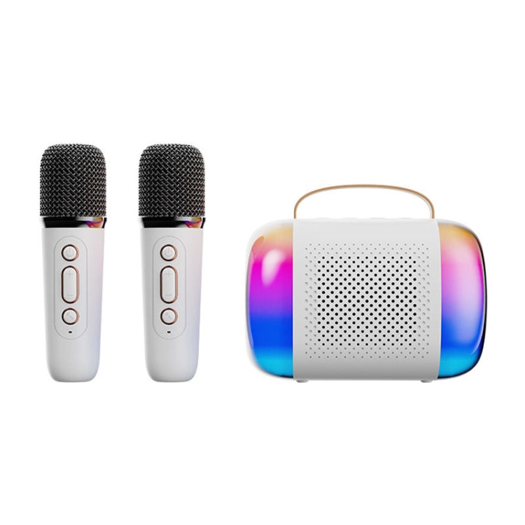 Y5 2 Microphone Portable Bluetooth Speaker Home And Outdoor Wireless Karaoke Audio(White) - Microphone by PMC Jewellery | Online Shopping South Africa | PMC Jewellery | Buy Now Pay Later Mobicred