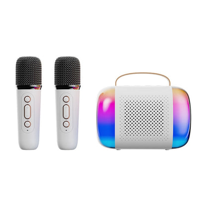 Y5 2 Microphone Portable Bluetooth Speaker Home And Outdoor Wireless Karaoke Audio(White) - Microphone by PMC Jewellery | Online Shopping South Africa | PMC Jewellery | Buy Now Pay Later Mobicred