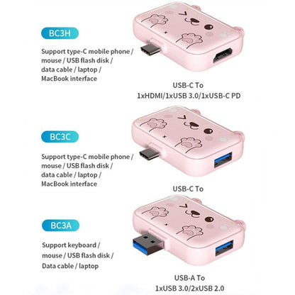 3 In 1 Type-C Docking Station USB Hub For iPad / Phone Docking Station, Port: 3C USB3.0+USB2.0 x 2 Pink - USB HUB by PMC Jewellery | Online Shopping South Africa | PMC Jewellery | Buy Now Pay Later Mobicred