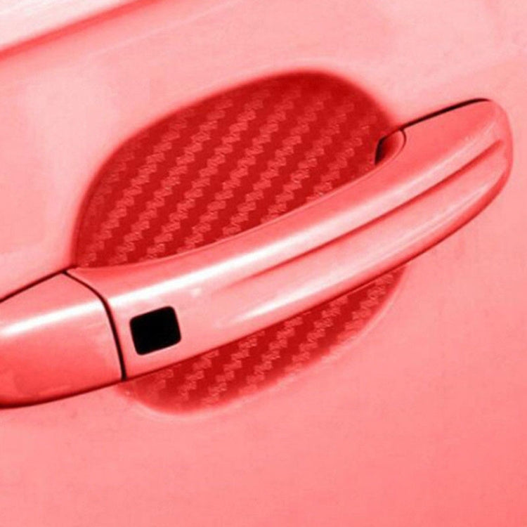 3 Sets Car Door Wrist Handle Protective Stickers Carbon Fiber Handle Protector(Red) - Decorative Sticker by PMC TechLife | Online Shopping South Africa | PMC TechLife | Buy Now Pay Later Mobicred