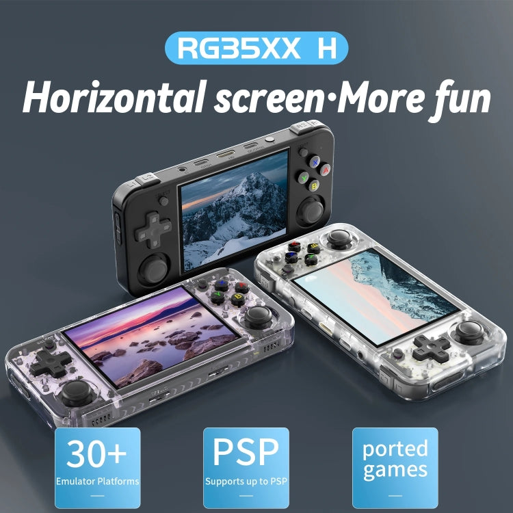 ANBERNIC RG35XX H Handheld Game Console 3.5 Inch IPS Screen Linux System 64GB+128GB(Transparent White) - free shipping - PMC TechLife - Order now!