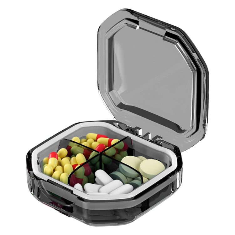 Portable Mini Compartmentalized Sealed Pill Box Weekly Morning And Evening Pill Capsule Dispensing Box, Style: 4 Grids Gray - Pill Boxes by PMC Jewellery | Online Shopping South Africa | PMC Jewellery