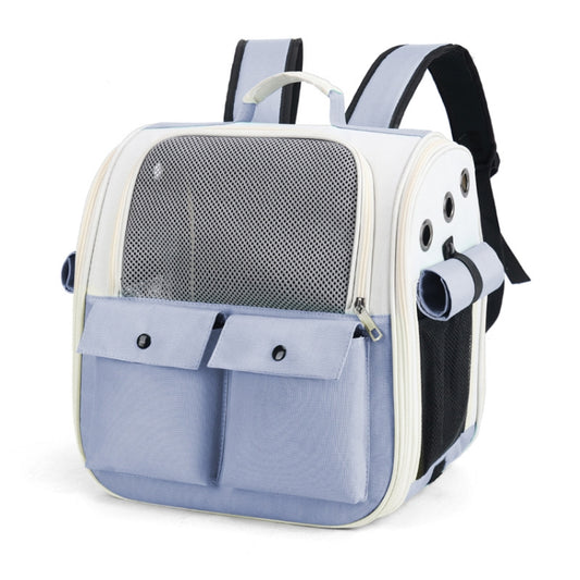 Breathable Square Cat Backpack Foldable Outdoor Portable Pet Bag(Model 4 Blue) - Pet Bags by PMC Jewellery | Online Shopping South Africa | PMC Jewellery | Buy Now Pay Later Mobicred