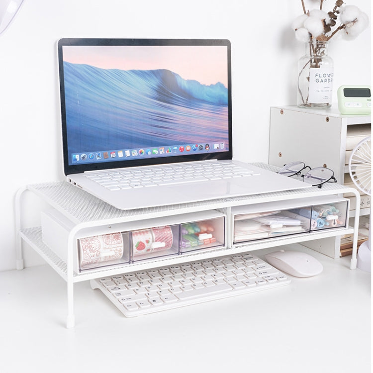 Computer Monitor Elevated Bracket Desk Wrought Iron Rack Organizer, Spec: Deepen Dual Layer Split - Laptop Stand by PMC Jewellery | Online Shopping South Africa | PMC Jewellery | Buy Now Pay Later Mobicred