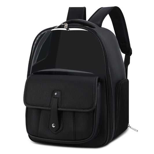 PU Pet Bag Cats And Dogs Outing Carrying Capsule Double Shoulder Backpacks(Model 6 Black) - Pet Bags by PMC Jewellery | Online Shopping South Africa | PMC Jewellery | Buy Now Pay Later Mobicred