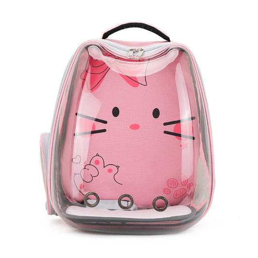 Cartoon Pattern Cat Transparent Pet Bag Space Capsule Portable Pet Backpack, Color: Pink - Pet Bags by PMC Jewellery | Online Shopping South Africa | PMC Jewellery | Buy Now Pay Later Mobicred